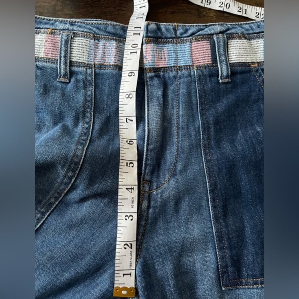 Anthropologie Patchwork Boyfriend Jeans in Medium Blue - Picture 8 of 15